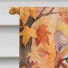 Cheetoh Cat in Fall Leaves House Flag Large Porch Sleeve Pole Decorative Outside Yard Banner Artwork Wall Hanging, Polyester, House Size, Multicolor