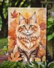 Skookum Cat in Fall Leaves Garden Flag Mailbox Flag Decorative Yard Flag Banner Outside Patio Artwork Yard Flower Beds, Garden Size, Multicolor