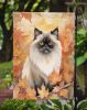 Himalayan Cat in Fall Leaves Garden Flag Mailbox Flag Decorative Yard Flag Banner Outside Patio Artwork Yard Flower Beds, Garden Size, Multicolor