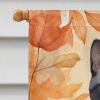 Asian Cat in Fall Leaves House Flag Large Porch Sleeve Pole Decorative Outside Yard Banner Artwork Wall Hanging, Polyester, House Size, Multicolor