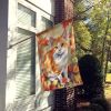 Japanese Bobtail Cat in Fall Leaves House Flag Large Porch Sleeve Pole Decorative Outside Yard Banner Artwork Wall Hanging, Polyester, House Size