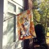 Ragamuffin Cat in Fall Leaves House Flag Large Porch Sleeve Pole Decorative Outside Yard Banner Artwork Wall Hanging, Polyester, House Size