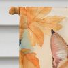 Aegean Cat in Fall Leaves House Flag Large Porch Sleeve Pole Decorative Outside Yard Banner Artwork Wall Hanging, Polyester, House Size, Multicolor