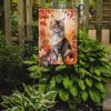 Oriental Longhair Cat in Fall Leaves Garden Flag Mailbox Flag Decorative Yard Flag Banner Outside Patio Artwork Yard Flower Beds, Garden Size