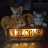 Cat Solar Lights Outdoor Outdoor Solar Garden Light Resin Cat Ornaments Waterproof Luminous Cat Sculpture For Patio Lawn Yard