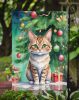 Pixie Bob Cat By the Christmas Tree Garden Flag Mailbox Flag Decorative Yard Flag Banner Outside Patio Artwork Yard Flower Beds, Garden Size