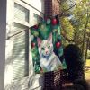 Khao Manee Cat By the Christmas Tree House Flag Large Porch Sleeve Pole Decorative Outside Yard Banner Artwork Wall Hanging, Polyester, House Size