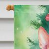 Cornish Rex Cat By the Christmas Tree House Flag Large Porch Sleeve Pole Decorative Outside Yard Banner Artwork Wall Hanging, Polyester, House Size