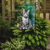 American Shorthair Cat By the Christmas Tree Garden Flag Mailbox Flag Decorative Yard Flag Banner Outside Patio Artwork Yard Flower Beds, Garden Size