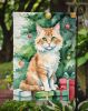 Skookum Cat By the Christmas Tree Garden Flag Mailbox Flag Decorative Yard Flag Banner Outside Patio Artwork Yard Flower Beds, Garden Size, Multicolor