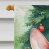 Minskin Cat By the Christmas Tree House Flag Large Porch Sleeve Pole Decorative Outside Yard Banner Artwork Wall Hanging, Polyester, House Size