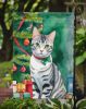 American Shorthair Cat By the Christmas Tree Garden Flag Mailbox Flag Decorative Yard Flag Banner Outside Patio Artwork Yard Flower Beds, Garden Size