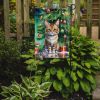 Pixie Bob Cat By the Christmas Tree Garden Flag Mailbox Flag Decorative Yard Flag Banner Outside Patio Artwork Yard Flower Beds, Garden Size