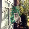 Colorpoint Longhair Cat By the Christmas Tree House Flag Large Porch Sleeve Pole Decorative Outside Yard Banner Artwork Wall Hanging, Polyester