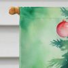 Li Hua Cat By the Christmas Tree House Flag Large Porch Sleeve Pole Decorative Outside Yard Banner Artwork Wall Hanging, Polyester, House Size