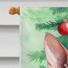 Sphynx Cat By the Christmas Tree House Flag Large Porch Sleeve Pole Decorative Outside Yard Banner Artwork Wall Hanging, Polyester, House Size