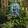 Russian Blue Cat By the Christmas Tree Garden Flag Mailbox Flag Decorative Yard Flag Banner Outside Patio Artwork Yard Flower Beds, Garden Size