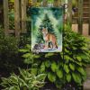 Highlander Lynx Cat By the Christmas Tree Garden Flag Mailbox Flag Decorative Yard Flag Banner Outside Patio Artwork Yard Flower Beds, Garden Size