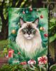 Balinese Cat By the Christmas Tree Garden Flag Mailbox Flag Decorative Yard Flag Banner Outside Patio Artwork Yard Flower Beds, Garden Size