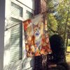 Ural Rex Cat in Fall Leaves House Flag Large Porch Sleeve Pole Decorative Outside Yard Banner Artwork Wall Hanging, Polyester, House Size, Multicolor