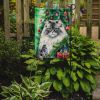 British Longhair Cat By the Christmas Tree Garden Flag Mailbox Flag Decorative Yard Flag Banner Outside Patio Artwork Yard Flower Beds, Garden Size