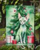 Devon Rex Cat By the Christmas Tree Garden Flag Mailbox Flag Decorative Yard Flag Banner Outside Patio Artwork Yard Flower Beds, Garden Size