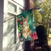 Malayan Cat By the Christmas Tree House Flag Large Porch Sleeve Pole Decorative Outside Yard Banner Artwork Wall Hanging, Polyester, House Size