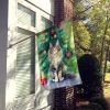 MaineCoon Cat By the Christmas Tree House Flag Large Porch Sleeve Pole Decorative Outside Yard Banner Artwork Wall Hanging, Polyester, House Size