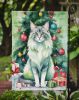 Oriental Longhair Cat By the Christmas Tree Garden Flag Mailbox Flag Decorative Yard Flag Banner Outside Patio Artwork Yard Flower Beds, Garden Size