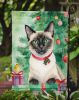 Siamese Cat By the Christmas Tree Garden Flag Mailbox Flag Decorative Yard Flag Banner Outside Patio Artwork Yard Flower Beds, Garden Size, Multicolor