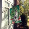 American Wirehair Cat By the Christmas Tree House Flag Large Porch Sleeve Pole Decorative Outside Yard Banner Artwork Wall Hanging, Polyester