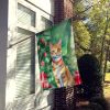 Arabian Mau Cat By the Christmas Tree House Flag Large Porch Sleeve Pole Decorative Outside Yard Banner Artwork Wall Hanging, Polyester, House Size