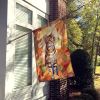 Ocicat Cat in Fall Leaves House Flag Large Porch Sleeve Pole Decorative Outside Yard Banner Artwork Wall Hanging, Polyester, House Size, Multicolor