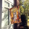 European Shorthair Cat in Fall Leaves House Flag Large Porch Sleeve Pole Decorative Outside Yard Banner Artwork Wall Hanging, Polyester, House Size