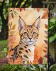 Serengeti Cat in Fall Leaves Garden Flag Mailbox Flag Decorative Yard Flag Banner Outside Patio Artwork Yard Flower Beds, Garden Size, Multicolor