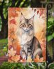 Oriental Longhair Cat in Fall Leaves Garden Flag Mailbox Flag Decorative Yard Flag Banner Outside Patio Artwork Yard Flower Beds, Garden Size