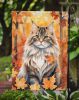 Siberian Cat in Fall Leaves Garden Flag Mailbox Flag Decorative Yard Flag Banner Outside Patio Artwork Yard Flower Beds, Garden Size, Multicolor