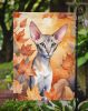 Oriental Shorthair Cat in Fall Leaves Garden Flag Mailbox Flag Decorative Yard Flag Banner Outside Patio Artwork Yard Flower Beds, Garden Size