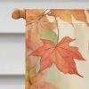 Japanese Bobtail Cat in Fall Leaves House Flag Large Porch Sleeve Pole Decorative Outside Yard Banner Artwork Wall Hanging, Polyester, House Size