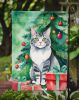 Foldex Exotic Fold Cat By the Christmas Tree Garden Flag Mailbox Flag Decorative Yard Flag Banner Outside Patio Artwork Yard Flower Beds, Garden Size