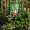 Safari Cat By the Christmas Tree Garden Flag Mailbox Flag Decorative Yard Flag Banner Outside Patio Artwork Yard Flower Beds, Garden Size, Multicolor