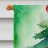 Ragdoll Cat By the Christmas Tree House Flag Large Porch Sleeve Pole Decorative Outside Yard Banner Artwork Wall Hanging, Polyester, House Size