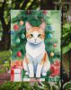 Japanese Bobtail Cat By the Christmas Tree Garden Flag Mailbox Flag Decorative Yard Flag Banner Outside Patio Artwork Yard Flower Beds, Garden Size