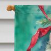 Persian Cat By the Christmas Tree House Flag Large Porch Sleeve Pole Decorative Outside Yard Banner Artwork Wall Hanging, Polyester, House Size