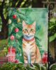 Arabian Mau Cat By the Christmas Tree Garden Flag Mailbox Flag Decorative Yard Flag Banner Outside Patio Artwork Yard Flower Beds, Garden Size