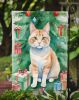 Ural Rex Cat By the Christmas Tree Garden Flag Mailbox Flag Decorative Yard Flag Banner Outside Patio Artwork Yard Flower Beds, Garden Size