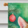 Chausie Cat By the Christmas Tree House Flag Large Porch Sleeve Pole Decorative Outside Yard Banner Artwork Wall Hanging, Polyester, House Size