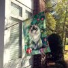 Himalayan Cat By the Christmas Tree House Flag Large Porch Sleeve Pole Decorative Outside Yard Banner Artwork Wall Hanging, Polyester, House Size