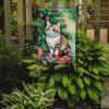 Munchkin Cat By the Christmas Tree Garden Flag Mailbox Flag Decorative Yard Flag Banner Outside Patio Artwork Yard Flower Beds, Garden Size