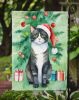 American Polydactyl Cat By the Christmas Tree Garden Flag Mailbox Flag Decorative Yard Flag Banner Outside Patio Artwork Yard Flower Beds, Garden Size